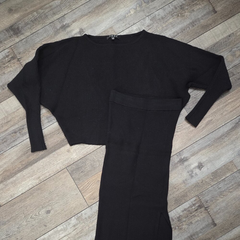 Black Ribbed Set